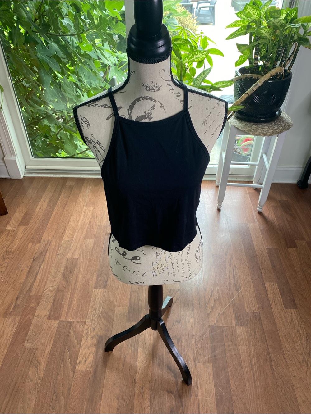 H&M Black Cropped Halter Tank